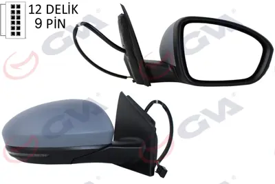 GVA  1011430 Diş Dikiz Aynasi Sağ Megane 15> Elektrikli+isitmali+sinyalli+sensörlü+astarli+konveks  Vm-6142ehpsr 963019417R 963651460R 963742692R 6144237 4467024 61203821 34648HF5 58197 963019417RAddParts 4407808