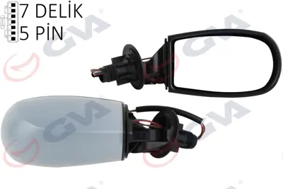 GVA  1028211 Diş Dikiz Aynasi Sağ Punto 04> Elektrikli+isitmali+siyah Astarli+konveks  5 Fiş Vm-156ehpr 735380179 735277304 735273120 E1046 1620808 3090025 25457022 6126349 FT1337313 1137M08