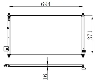 ORIS  CHN843016 Klima Brazing Condenser A/M(714x368x16)city 1.3i 2003+ 940502 80110SELT01 KTT110653 CD080530 102044N 353115 940502