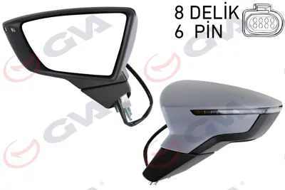 GVA  1061613 Diş Dikiz Aynasi Sol Leon 12> Elektrikli+isitmali+sensörlü+sinyalli+astarli+konveks Vm-367ehpl 4946807 5F0857521A 5F0949101A 5F1857507N E3015 5F0857537BGRU 3310080 5F1857507D9B9 5F1857507N9B9 5F0949101