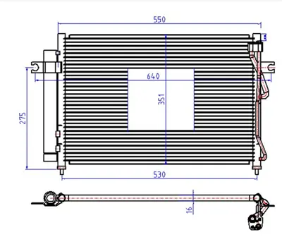 ORIS  CHY130016 Klima Kondenseri Getz 1.5 Crdi 02=> (550x350x16) 976061C300 82005195 976061C100 8283050 HY5195 30C28035 350203356000 KTT110409 8FC351302291 190160023