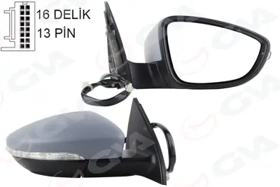 GVA  1075351 Diş Dikiz Aynasi Sağ Passat 11> Elektrikli+isitmali+katlanir+ç.Sinyalli+hafizali +astarli+ Konveks 13 Fiş Vm-6194nebcr 3AA857508F9B9 6148163 3AC857508K9B9 3AA857508L9B9 VG0557353P 5402012002676P 3AC857508D9B9 RD03303 95471048 4055M08