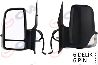 GVA  1075560 Diş Dikiz Aynasi Sol Crafter 06>sprinter 06> Elektrikli+isitmali+sinyalli+çift Cam+konveks  6 Fiş Vm-379ehl 2E4857514A 2E1857501Q 2E0953049A 2E0857587A 2E1857501R 2E4857514C 2E1857507A 2E2857514 2E2857501H 2E1857502P