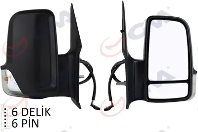 GVA  1075561 Diş Dikiz Aynasi Sağ Crafter 06>sprinter 06> Elektrikli+isitmali+sinyalli+çift Cam+konveks  6 Fiş Vm-379ehr 2E0953050A A0008106219 35471044 2436M08 2E1857502P 8106119 2E1857516B 3077828 A0028114033 2E1857588A