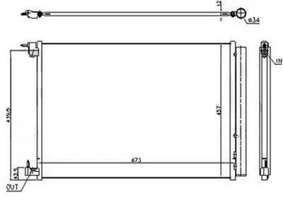 ORIS  CME655014 Klima Brazing Condenser A/M(673x457x14)w205 C  2014+ 3000852001 3000951303 3000951503 619300400 619303300 620310200 821242 821458 826521