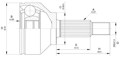 ANKA GVA 1075545 Aks Kafasi Diş Trafic Ii 1.9 Dci 01=> 8200051352 391018828R 6144980029 4413397 93852699 230571 8200485589 8200334338 JC4311 8200179212