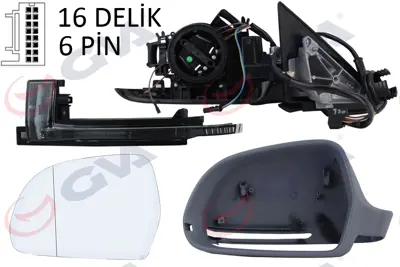 GVA  1075961 Diş Dikiz Aynasi Sol A3 08> Elektrikli+isitmali+3 Kapili+astarli+asferik  8 Fiş Vm-019ehpal 8P1858531DB 8P1858531DC01C AD3227324 4F0857535AF 8K0949101C 3020066 334817 3020064 8T0857527D 6139791