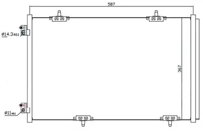 ORIS  CPE301016 Klima Kondenseri P301-Citroen C-Elysee 1.2 Vti-1.6 Vti-1.6 Hdi 11/12=>(587x367x16) 9674994280 RA7210430 8033036 350066 161992 62023N 342655 CN5290 9005290 940333
