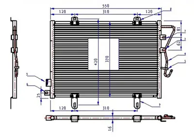 ORIS  CRN103016 Klima Kondenseri Brazing Clio Ii 1.1-1.2-1.4-1.6-1.9 16v 98> (552x374x16) 6032305232 8FC351037541 7700414103 RENAA285 6032409 921701 QCN28 8FC351307711 102561 8093017