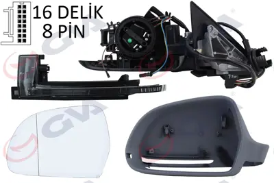 GVA  1075966 Diş Dikiz Aynasi Sol A3 08> Elektrikli+isitmali+katlanir+3 Kapili+astarli+asferik  10 Fiş Vm-019ebal 8P1858531DC 3020066 6129791 261077 334817 4F0857535AF AD3227344 8K0949101A 10101881 211M03