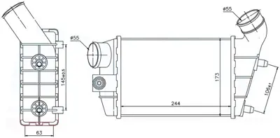 ORIS  IAF001063 Intercooler Brazing Intercooler A/M(244x173x63)147 1.9 Jtd 2000+ 96698 96698 46744880 8ML376746561 817862 51715999 ALA4086 1004086 709026 7133109 30142
