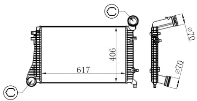 ORIS  IAU080032 Intercooler Brazing Intercooler (617x406x32)a3-Leon-Toledo-Octavia-Superb-Caddy-Golf(03+)jetta(05 96619 1K0145803H 1K0145803F 351319202080 351319202000 740079 1559816 3C0145803E 8ML376746154 19730 VW4268