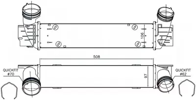 ORIS  IBM511097 Intercooler Brazing Intercooler A/M(508x106x97)3.20d E90 08+ 96480 7798788 BWA4538 6004538 30907A CI491000S DAB009TT 818594 344820 805M76A 840113