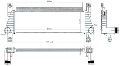 ORIS  IFR501037 Intercooler Brazing Intercooler A/M(673x200x37)ranger 2.2 Tdci 2011+/ Bt 50 2.2 Tdci 2011+ 96222-5245753-1725623-172184 5266887 AB399L440AF 5245753 AB399L440AD 96222 18014701 EB3G9L440CB AB399L440AE AB399L440AC 1725623