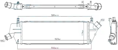 ORIS  INI506030 Intercooler Brazing Intercooler A/M(523x174x30)micra 1.5 Dci 2002+ 96307 14461 BC400