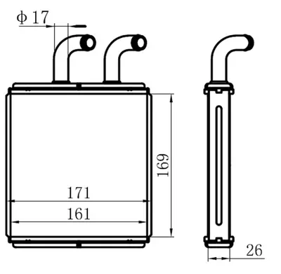 ORIS  KKI001026 Kalorifer Rdayatörü Brazing Kia Bongo (170x165x26) OK60A61010 346570 77526 KIA7090 40530011 BSG40530011 50577