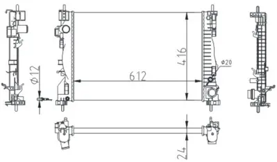 ORIS  MAF397023 Radyator Mechanical Mt(612x416x23)giulietta 1.4 Tb/2.0 Jtdm 60062 50514466  50514472