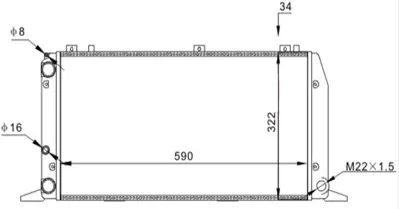 ORIS  MAU010034 Radyator Mechanical Mt(590×322×34)a80 86+ / 91+ 604361 54602 310009 RA0010021 DCM1427 893121251A 480550N 32318 D7A010TT AIA2047 26001539