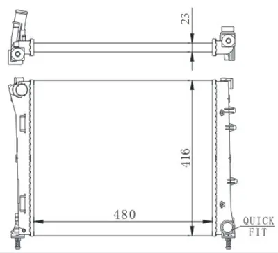 ORIS  MFI384023 Radyatör Fiat 500 1.3mjtd-1.4i Panda 1.3jtd Ka 1.3tdci 08=> (480x416x23) 1559505 52044997 1820603 1729570 51935189 51793589 51835025 BS518005AA 1754191 9S518005CA
