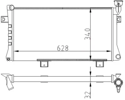 ORIS  MLA046034 Radyator Mechanical Mt(628×340×34)niva 87-95 623556 212131301012 312771 36015 26002015 623556 60262015 KLA2015 LA2015 492003N LRc01213