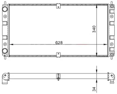 ORIS  MLA146034 Radyator Mechanical Mt(628×340×34)niva 02- 21231301012 KLA2017 26002017 55013809 LA2017 60262017 9931201 490012N 36017 DCM2206