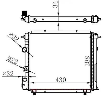 ORIS  MRN058034 Radyatör R19 Alize 1.6 Enj.  88=> (Mek.) (430x388x34) Mt 7702253648 7702247653
