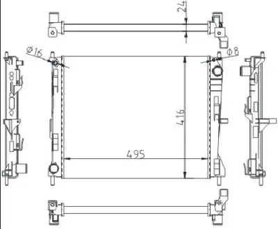 ORIS  MRN382023 Radyatör Clio Iii-Modus-Micra Iii 1.5 Dci-1.2 16v-1.4-1.6(Ac+klimasiz+mek)(495x416x23) 312694 21410AY600 8200523416 DNA2235 13002235 CR1691000P 8MK376781164 60132235 8200138738 1093099