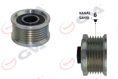 GVA  2829110 Alternatör Kasnaği Doblo-Linea(10-)/Bravo(07-) 1.6 Mjt (6 Kanal) 77363948 535023410 31541 DB0278 56032 12759596 ALP2399 588045 GA75804 AP9054