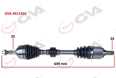 GVA  4411433 Komple Aks Sol Megane Iv 1.5dci (16-) (Euro6) (A-T) (649mm) T49447 R1656 391018406R 3103070 TR656 10307 R471LN 50161 DK55072 250609