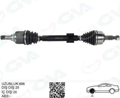 GVA  4411435 Ön Aks Sol Renault Megane Iv 1.3 Tce - 1.5 Dci (Euro 6) M-T (Snz-Tl4) (16-) 391014832R 306738 10301 391010195R 18291750 R1608 8201494916 T49409 R468L 36559