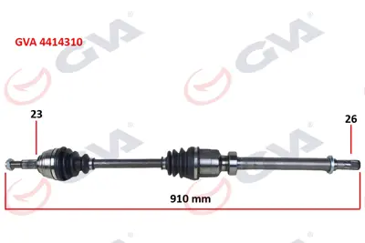 GVA  4414310 Komple Aks Sağ Clio Iv 0.9 Tce (A/T) (12-) 6 Vites 391008834R 3100600 882807 DK55051 R1541 T49342 18292790 R429R FDS2783 250563