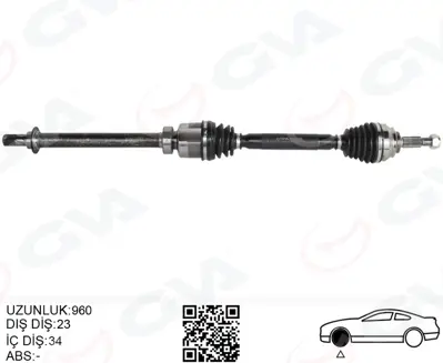 GVA  4414312 Ön Aks Sağ Renault Clio Iv 1.5 Dci A-T(12-) 391003032R DK55064 R1547 3100560 VKJC8944 202447 R427R TR547 T49348 10056