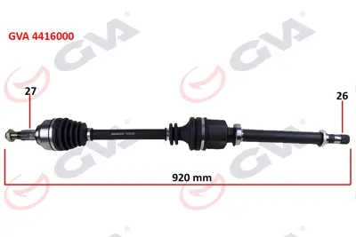 GVA  4416000 Komple Aks Sağ Kangoo 3 1.5 Dci (08-) (921mm) 8200687740 304994 171246 391007374R 305029 24722 VKJC8689 DS52451 27455 RE3443