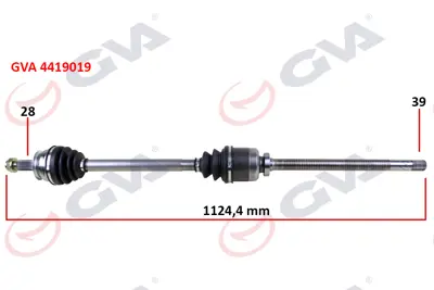 GVA  4419019 Komple Aks Sağ Master-Movano 1.9 Dti-Dci-2.2 Dci-2.5 D-Dci-2.8 Dti 98- (1118mm) 7700102981 8200169281 432T 21054 DS37072 OP3177 VKJC1638 921054 8200169282 7711135280