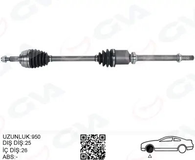 GVA  4419024 Komple Aks Sağ Duster (10-)1.5 Dci 1.6 16v (5 İleri 6 İleri) 391003147R 7660 DC3020 R461RN VKJC5043 8200930507 18292630 25089 8200930509 3600600