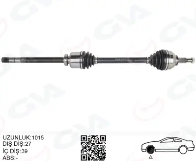 GVA  4419612 Ön Aks Sağ Renault Trafic Ii 2.0 Dci (01-14)-Vivaro(X83)2.0 Cdti (15-) 7711368831 DS9529R 218271 VA192R 93861973 DS9998 93865409 T49278 924508 300509