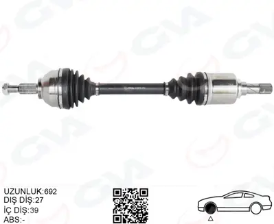 GVA  4419613 Ön Aks Sol Renault Trafic Ii 2.0 Dci (01-14)-Vivaro(X83)2.0 Cdti (15-) 391016100R 391015750R 8200776537 93861971 305449 151733 VKJA5836 24874 8200776535 4406170