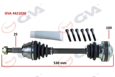 GVA  4421020 Komple Aks Sağ Palio-Albea 1.3 Mtj (03-07) (530mm) 574ST85 71722311 46801689 F1529 217002 FI3384 3264000 FI529 170632 VKJC2622