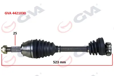 GVA  4421030 Komple Aks Sağ Palio-Albea-Doblo 1.3 Mtj 06=> (Kisa Tip)(523mm) 26090 51832278 18352050 FI1383 46307678 T1706 305825 FI383 FI188R FDS1384