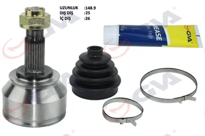 GVA  4429050K Aks Kafasi Diş Ön Doblo 1.6 Mjt At/Mt (10-) (25x26x51) 149mm 46308070 3754K 60802035 VKJA3077 GAR5840K 607550 95524310 71783876 KAR584 20019001