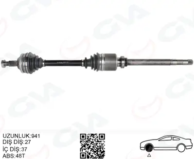 GVA  4429064 Komple Aks Sag On Fiat Scudo (220p) 1.9 Td(96-06)absli 9617408280 3273S2 210155 210074 9626083880 327306 9626084080 3273S1 32737E 32735Y