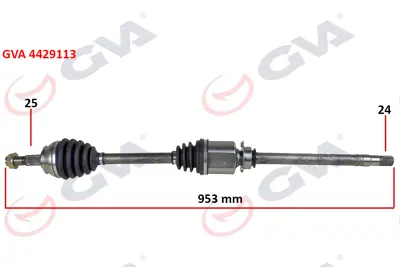 GVA  4429113 Komple Aks Sağ Fiorino 1.3 Mtj (07-13) (953mm) (Aks Lale'Li) 1871600 46308524 51787180 46308067 E303918 24693 46308518 P660K 22214 51808107