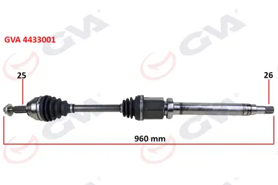 GVA  4433001 Ön Komple Aks Sağ Transit Connect 1.8 Tdci 02>14 75ps  (960mm) 2T143B436AH 1328362 2T143B436AD 170843 2T143B436AC 2T143B436AE 2T143B436AF 305038 2T143B436AG 299042