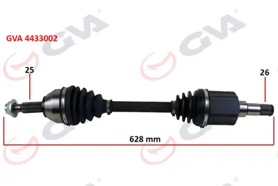 GVA  4433002 On Aks Komple Sol Transit Connect 1.8 Tdci 02>14 75ps  (628mm) 4490558 2T143B437CD 2T143B437FA 2T143B437CE 1451466 1451465 RM2T143B437FB AXP1010 170372 1581791SX