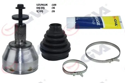 GVA  4435030K Ön Aks Kafasi Sag-Sol Focus Ii-Cmax 1.6 Tdci (03-08) Volvo S40 1.6d V50 1.6d (05-12)   (36x26x56.3) 3M513B436 3M513B437