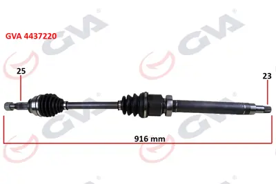 GVA  4437220 Ön Aks Komple  Sağ Fiesta V 1.4 Tdci 02>08 Fuison 1.4 Tdci Fiesta Vii 08>12 1.25-1.4tdci- 1..5 Tdci-1.6 Tdci   (916mm) 2S613B436AG 1142790 T68294 12619 2S613B436AE 1359342 24191 218203 170839 FO3259
