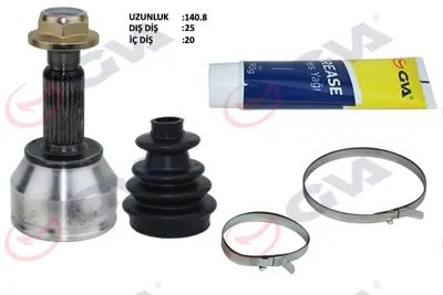 GVA  4437220K Ön Aks Kafasi Diş Fiesta V 1.4 Tdci (02-08) (25x20x52.9) 141mm 1142787 120353 2S613A327AA 510DY3 FO1076 GG1222610A 151429 1537377 J3625 ECV105