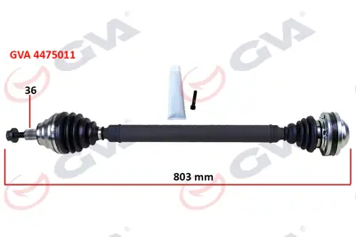 GVA  4475011 Komple Aks Sağ Caddy Iii 1.9 Tdi (04-10) (Bjb) (803mm) 2K0407272E 137957 25593 854029660 BSG90350023 305786 655884 90350023 332118 T78312