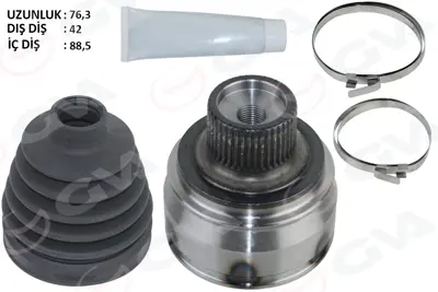 GVA  4475271K Aks Kafasi Diş A4-A5 1.8 Tfsi-2.0 Tfsi-2.0 Tdi (08-) Caba-Cdha-Cabb-Cdhb-Caeb-Cdnc-Cglc 1.8 Tfsi-2.0 Tfsi-2.0 Tdi 8K0498099F 8K0498099FX 4H0498099 803103 36096 1710A7 306275 4H0498099A 92VKJA3115 VKJA3115