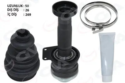GVA  4475302KIR Aks Kafasi İç Sağ T5 Axb 1.9 Tdi 04-10 Axb 1.9 Tdi 7H0498104K 7H0498104F 7H0407332P 304837 661020 450063 24564 7H0498104AK 1004980155 7H0498104L